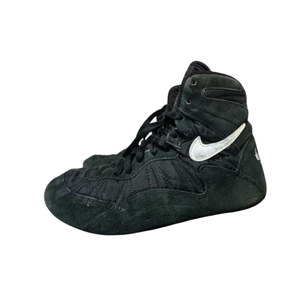 Vintage 1997 OG Nike Speedsweep Wrestling Shoes US Men’s 9 Black Suede Used Rare